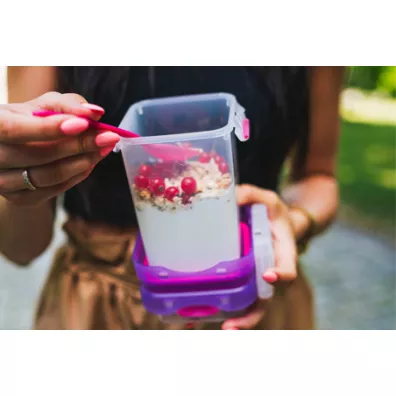 Vialli Design Pojemnik ze sztu�cami Foodie 6513 fuksja 230 ml + 650 ml