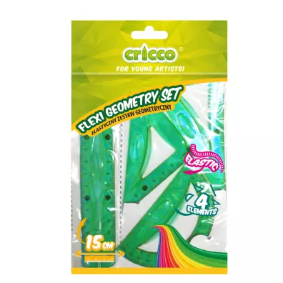 Cricco Zestaw geometryczny Flexi z linijk� 4 elementy