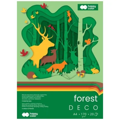 Blok Hobby Deco Forest A4 20 ark 5 kol HAPPY COLOR