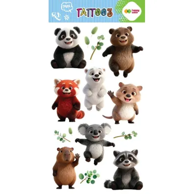 Tatua�e zmywalne Lovely Bears HAPPY COLOR