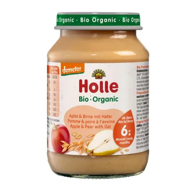 Holle Jab�ko - gruszka z owsem od 6 miesi�ca Demeter 190 g Bio