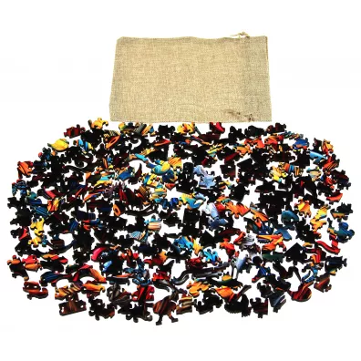 Puzzle drewniane kolorowe - Ptak Eureka 3D