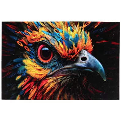 Puzzle drewniane kolorowe - Ptak Eureka 3D