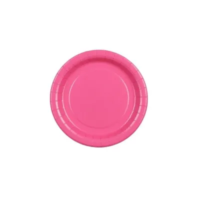 PartyDeco Talerzyki papierowe ciemny r�owy 18cm
