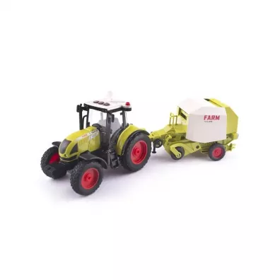 Traktor z przyczep�, belownica siania, ci�gnik Lena
