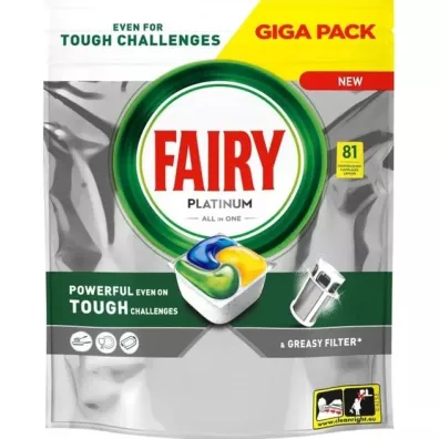 Fairy Kapsuki do zmywarki Platinum All in One Lemon 81 kaps.