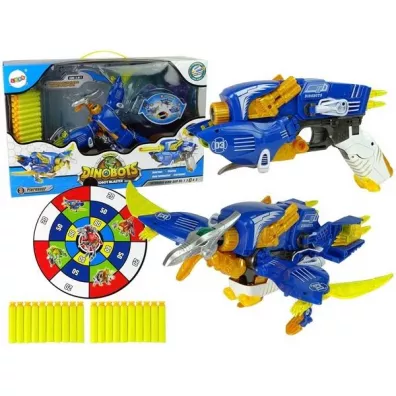 Pistolet na strzaki niebieski dinozaur Leantoys