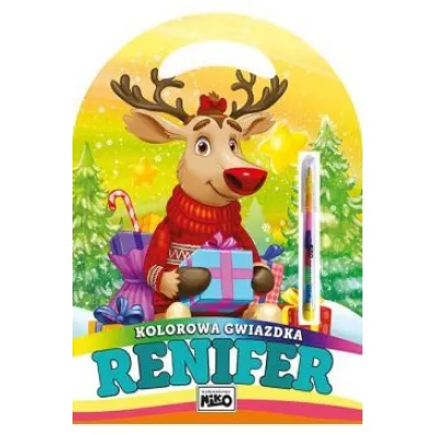 Renifer. Kolorowa gwiazdka