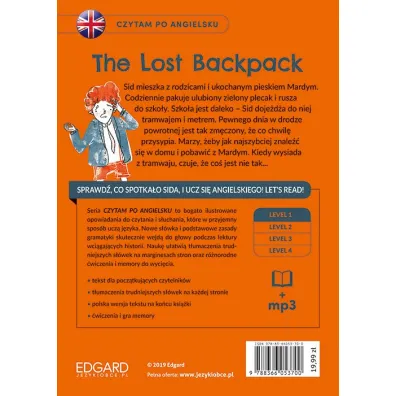 EDGARD. Angielski. Czytam po angielsku. The Lost Backpack. Level 1 + MP3