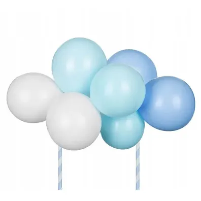 PartyDeco Balonowy topper na tort niebieski 29cm