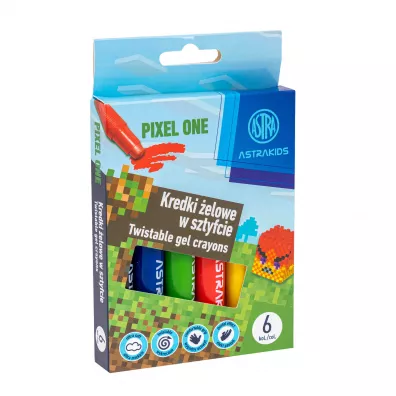 Kredki �elowe w sztyfcie Astrakids Pixel One 6 kolor�w
