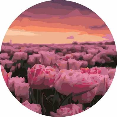 Twoje Hobby Malowanie po numerach okr�g�e - Pole tulipan�w 40cm