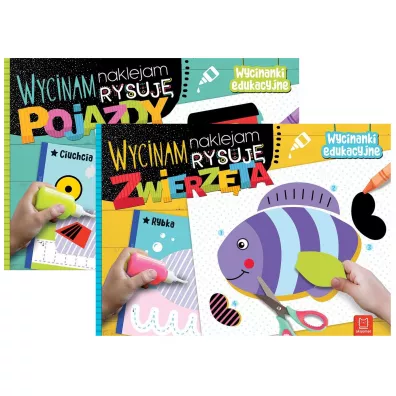Pakiet Wycinam, naklejam, rysuj�. Wycinanki edukacyjne. Pojazdy, Zwierz�ta - Agnieszka Bator
