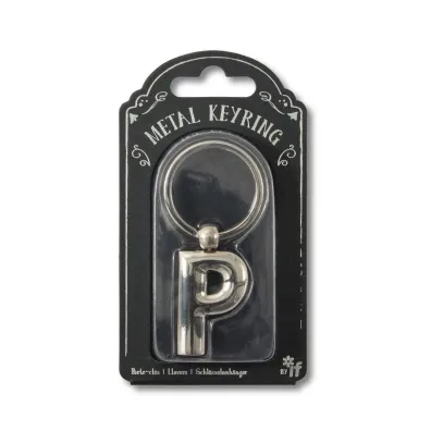If Silver Letter Keyring - brelok do kluczy litera P
