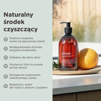 Kit and Kin Naturalny P�yn do mycia naczy�, o zapachu grejpfruta 500 ml
