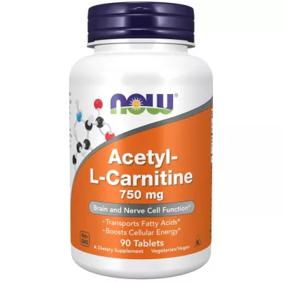 Now Foods Acetylo-l-karnityna 750 mg Suplement diety 90 tab.
