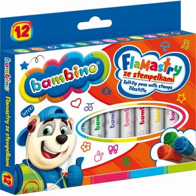St. Majewski Flamastry Bambino ze stempelkami 12 szt.