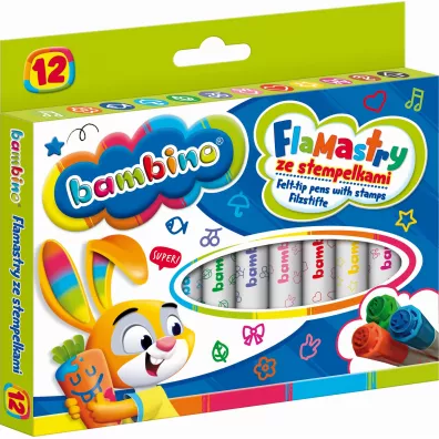 St. Majewski Flamastry Bambino ze stempelkami 12 szt.