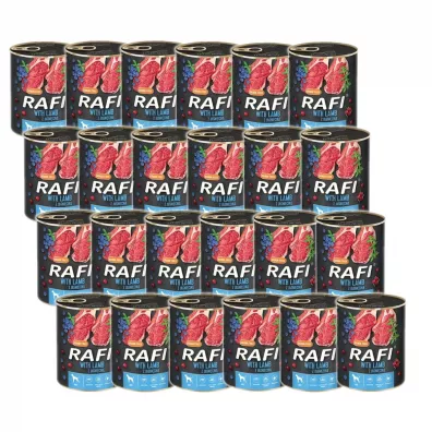 Rafi Karma mokra dla psw z jagnicin, borwk i urawin Zestaw 24 x 800 g