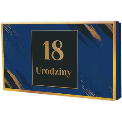 Pude�ko prezentowe 18 urodziny, granat (22,5x17,5x4cm)