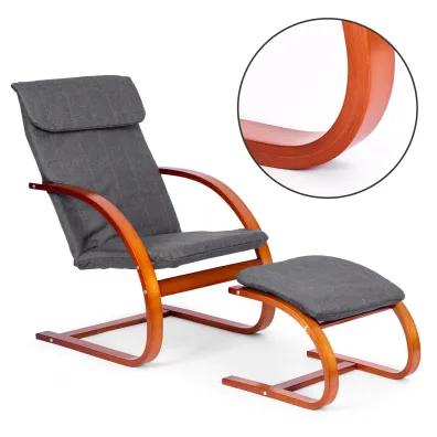 Modernhome Fotel fi�ski bujany z podn�kiem finka le�anka do salonu