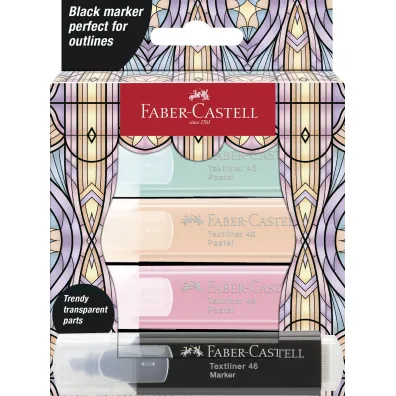 Faber-Castell Zakre�lacz edycja glassy 4 kol. pastelowe + czarny opak. kartonowe