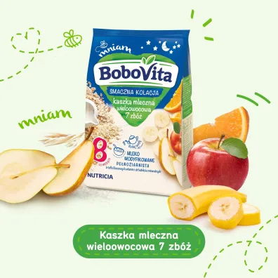 BoboVita Smaczna Kolacja Kaszka mleczna wieloowocowa 7 zb� po 8 miesi�cu 230 g