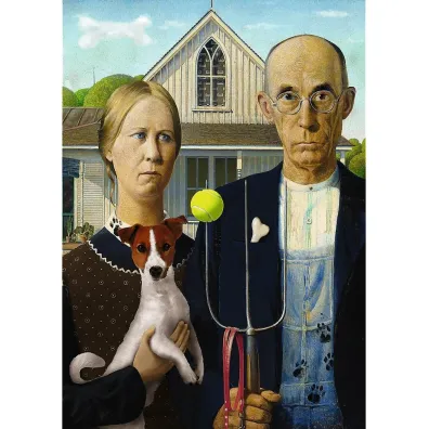 Puzzle 500 el. American Gothic: Psia Edycja Trefl