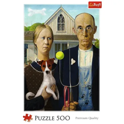 Puzzle 500 el. American Gothic: Psia Edycja Trefl