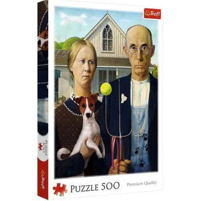 Puzzle 500 el. American Gothic: Psia Edycja Trefl