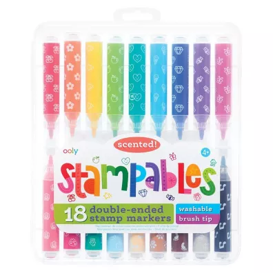 Kolorowe Baloniki Flamastry pachnce ze stempelkami Stampables 18 kolorw
