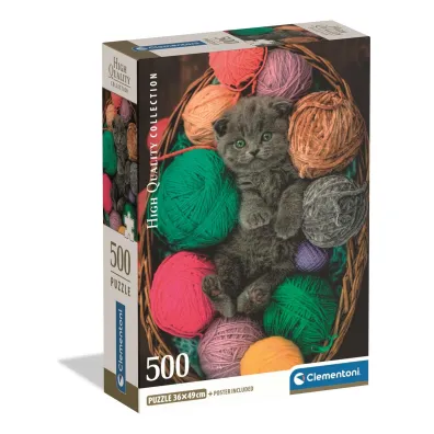Puzzle 500 Compact Fluffy Kitten 35617 Clementoni
