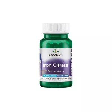 Swanson Iron Citrate 25 mg Suplement diety 60 kaps.