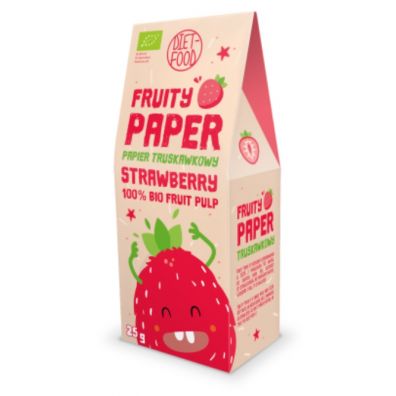 Diet-Food Papier owocowy - truskawka 100% 25 g Bio