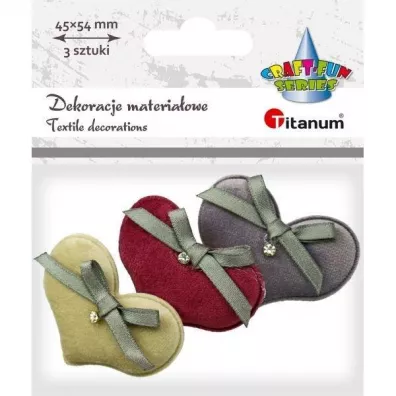 Titanum Materia�owe serca pluszowe 5,4 x 4,0 cm