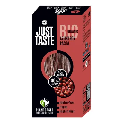 Just Taste Makaron proteinowy (z soi i fasoli czerwonej adzuki) spaghetti bezglutenowy 250 g Bio
