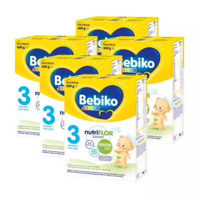 Bebiko Junior 3 Odywcza formua na bazie mleka dla dzieci powyej 1. roku ycia Zgrzewka 5 x 600 g