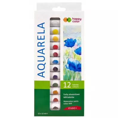 Happy Color Farba akwarelowa 12 kolor�w x 12 ml