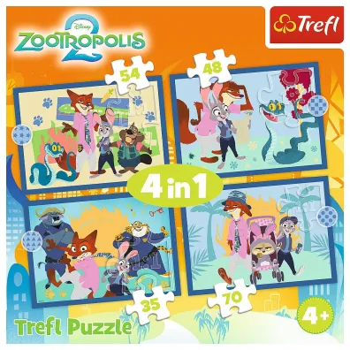 Puzzle 4w1 Zootopia przygody TREFL 34677  TR