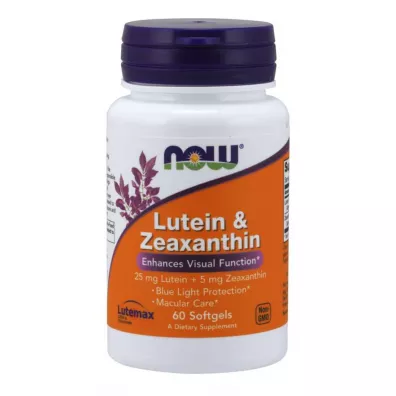 Now Foods Luteina 25 mg i Zeaksantyna 5 mg Suplement diety 60 kaps.
