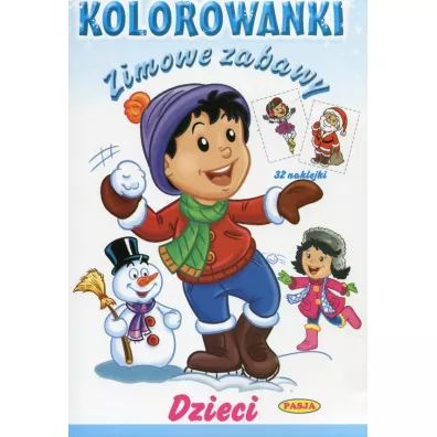Dzieci. Zimowe zabawy. Kolorowanki