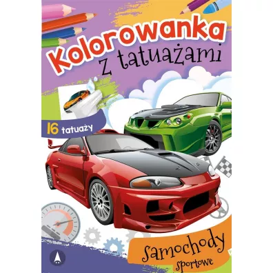 Kolorowanka z tatuaami. Samochody sportowe