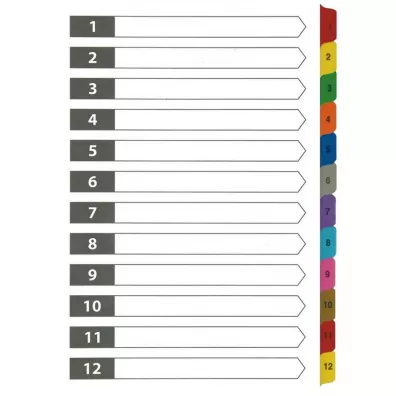 D.rect Przek�adki kartonowe 1-12 index laminowany