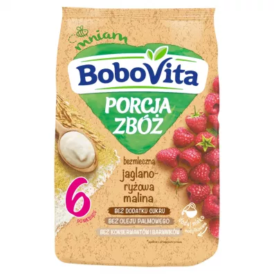 BoboVita Porcja zb Kaszka bezmleczna jaglano-ryowa malina po 6 miesicu 170 g