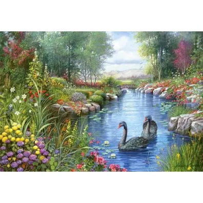 Puzzle 1500 el. Kopia Czarne �ab�dzie Andres Orpinas Castorland