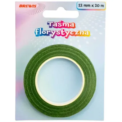 Ta�ma florystyczna zielona 12mmx20m Brewis