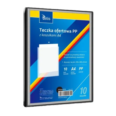 Tetis Teczka ofertowa A4 PP + 10 koszulek czarna