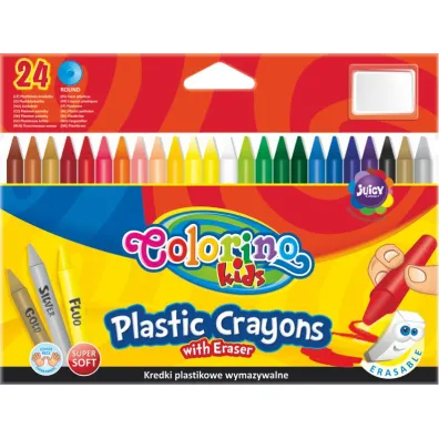 Patio Kredki o��wkowe Colorino Kids heksagonalne wymazywalne z gumk� 12 szt.