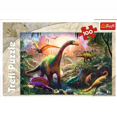 Puzzle 100 el. wiat dinozaurw Trefl