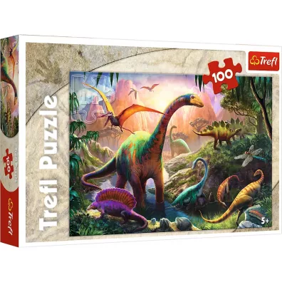 Puzzle 100 el. wiat dinozaurw Trefl